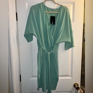 Fashion Nova Mint Belted Midi Dress